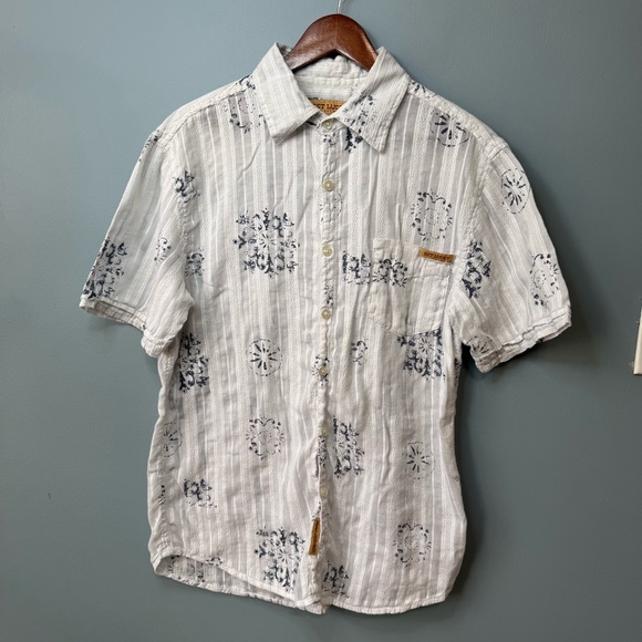 🔹5/$25🔹 Get Lucky Men’s White Cotton Shirt Sleeve Button Down Shirt. Size Medium - Picture 13 of 13